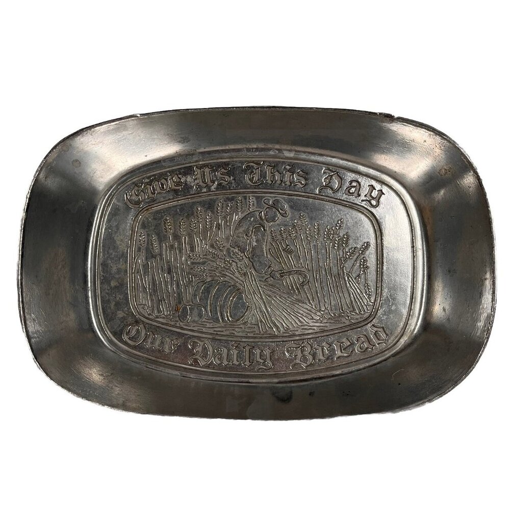 Vintage Bread Tray Platter, Give Us This‎ Day Our Daily Bread